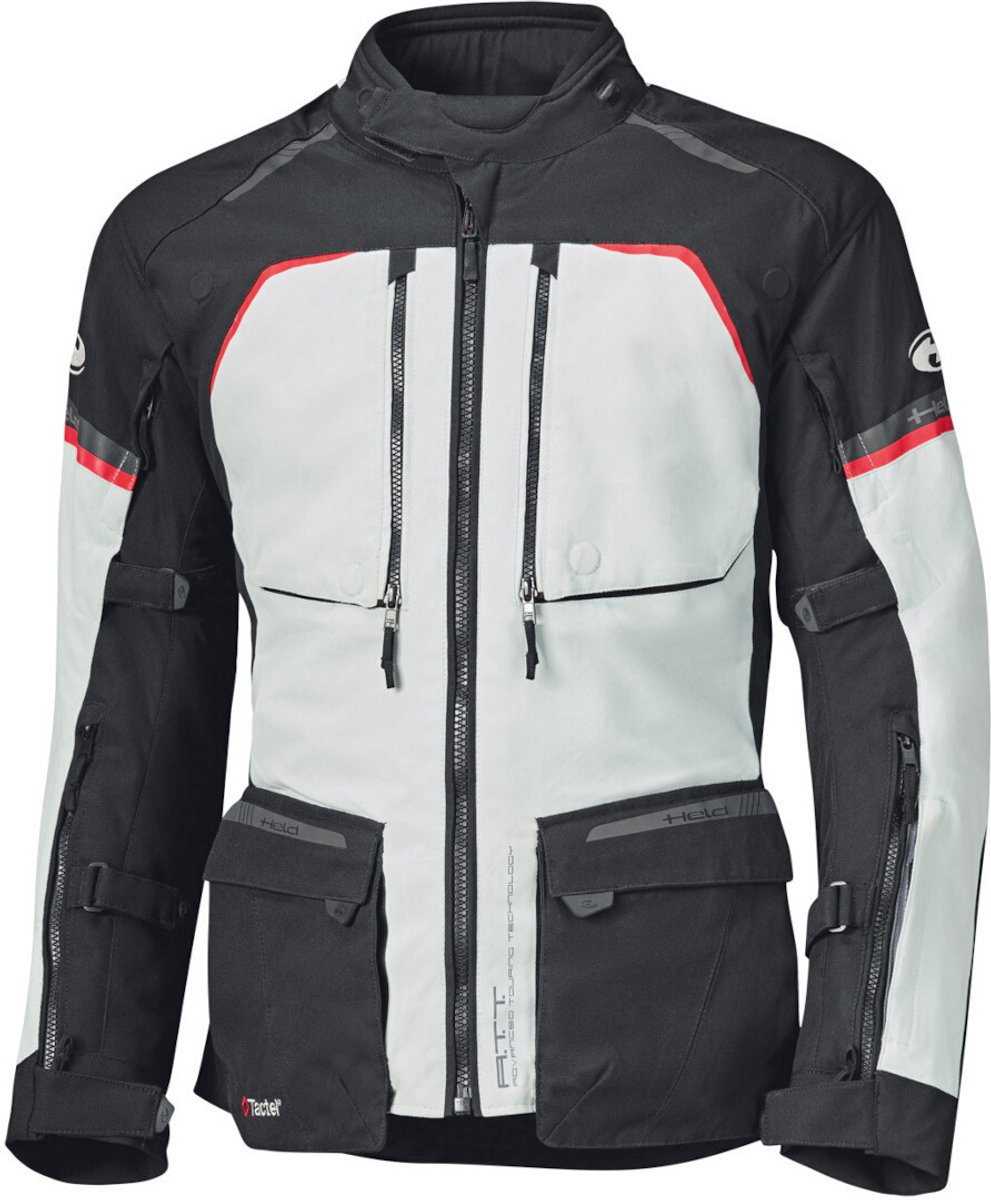 Held Tridale Top Lichtgrijs Zwart Rood Waterdicht Textiele Motorjas - Jas