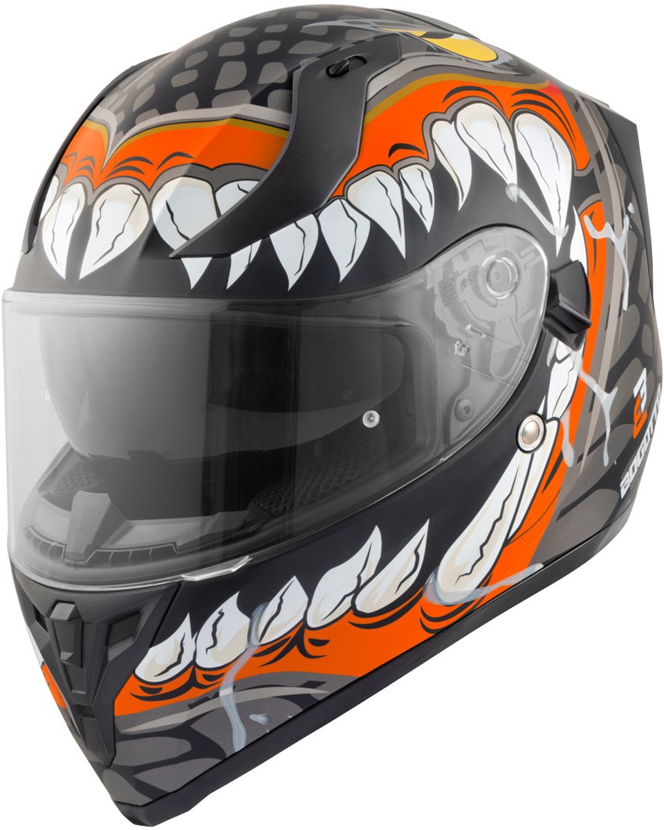 Bogotto V128 Naga Mat Zwart Oranje Integraalhelm - Maat L - Helm