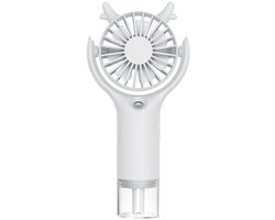 Ventilator met water-mistventilator-ventilator met waternevel-mini-handventilator met vochtigheidsfunctie - Draagbare zakventilator - Oplaadbaar via USB-C - Ventilator met drie snelheden - Geschikt voor reizen/zomer (wit)