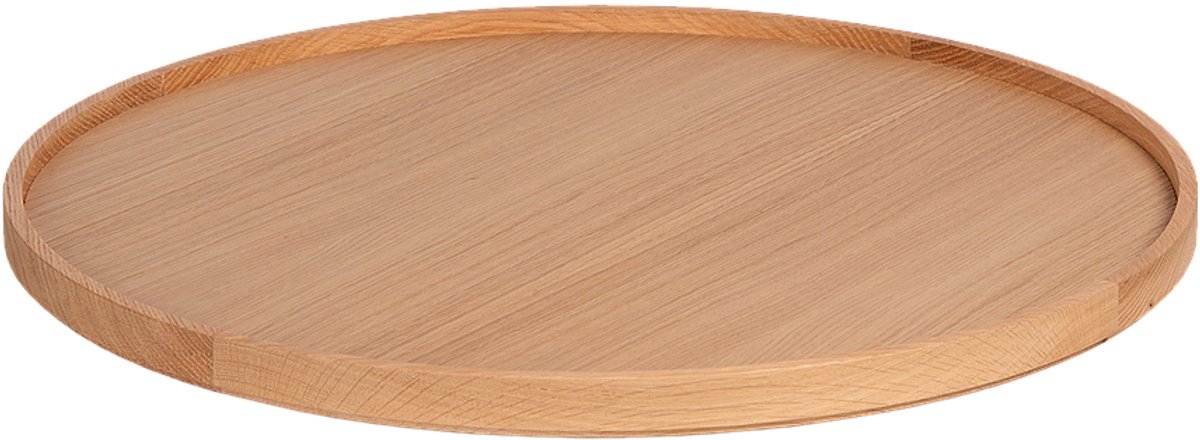 Atmooz Tati – Dienblad – Woonaccessoire Ø 60 cm – Naturel - Walnoot – Opstaande rand – Natuurdesign