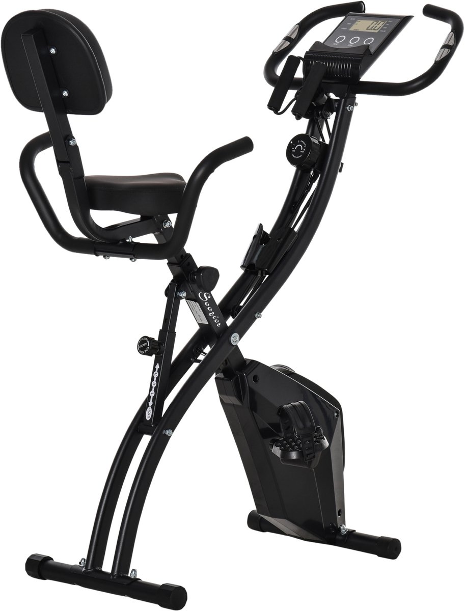 HOMCOM-Heimtrainer-Stahl, ABS-105L x 48B x 118H cm-Schwarz