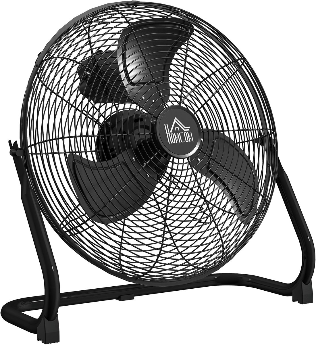 HOMCOM - Vloerventilator - 65dB - 3 Modi - Metaal - Zwart