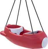 Step2 Rocket Swing for Two Rood - Tweepersoons raketschommel - Verstelbare heupgordels - Gemakkelijk in- en uitstappen - Duurzaam kunststof