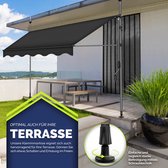 Bol.com balkonzonwering 150 cm antraciet knikarmzonwering klemzonwering zonnescherm balkon zonder boren aanbieding