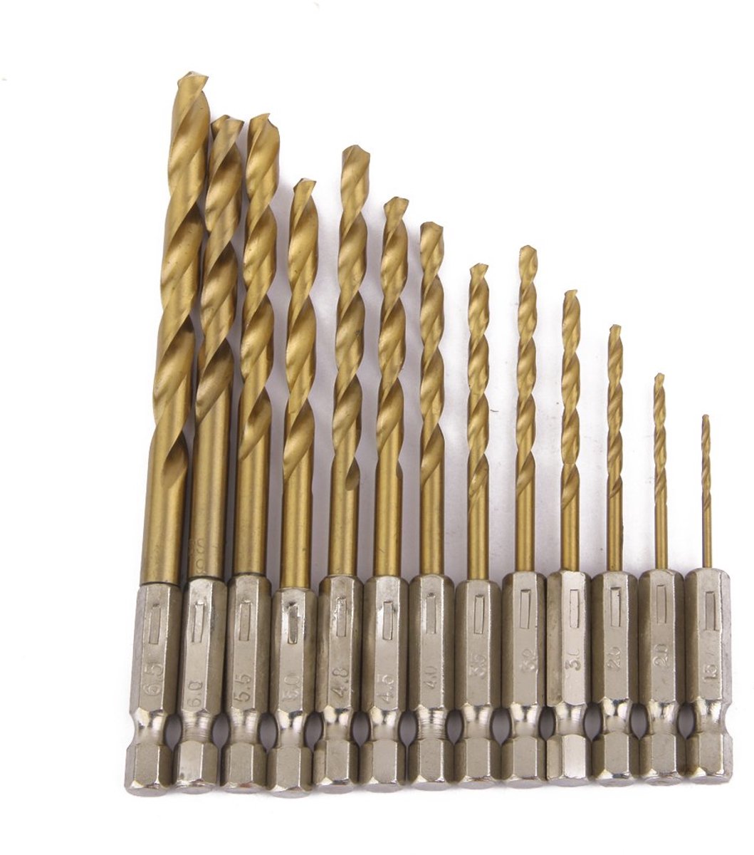TRANKIELO® – Industriële Kwaliteit Snelle Verander Boor Set – 13 Stuks Zeskant Schacht – Stalen Boorgereedschap