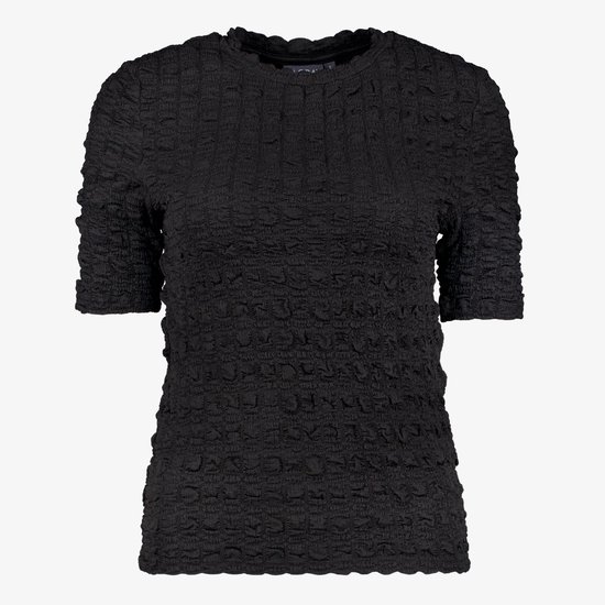 TwoDay dames top met structuur zwart - Maat M