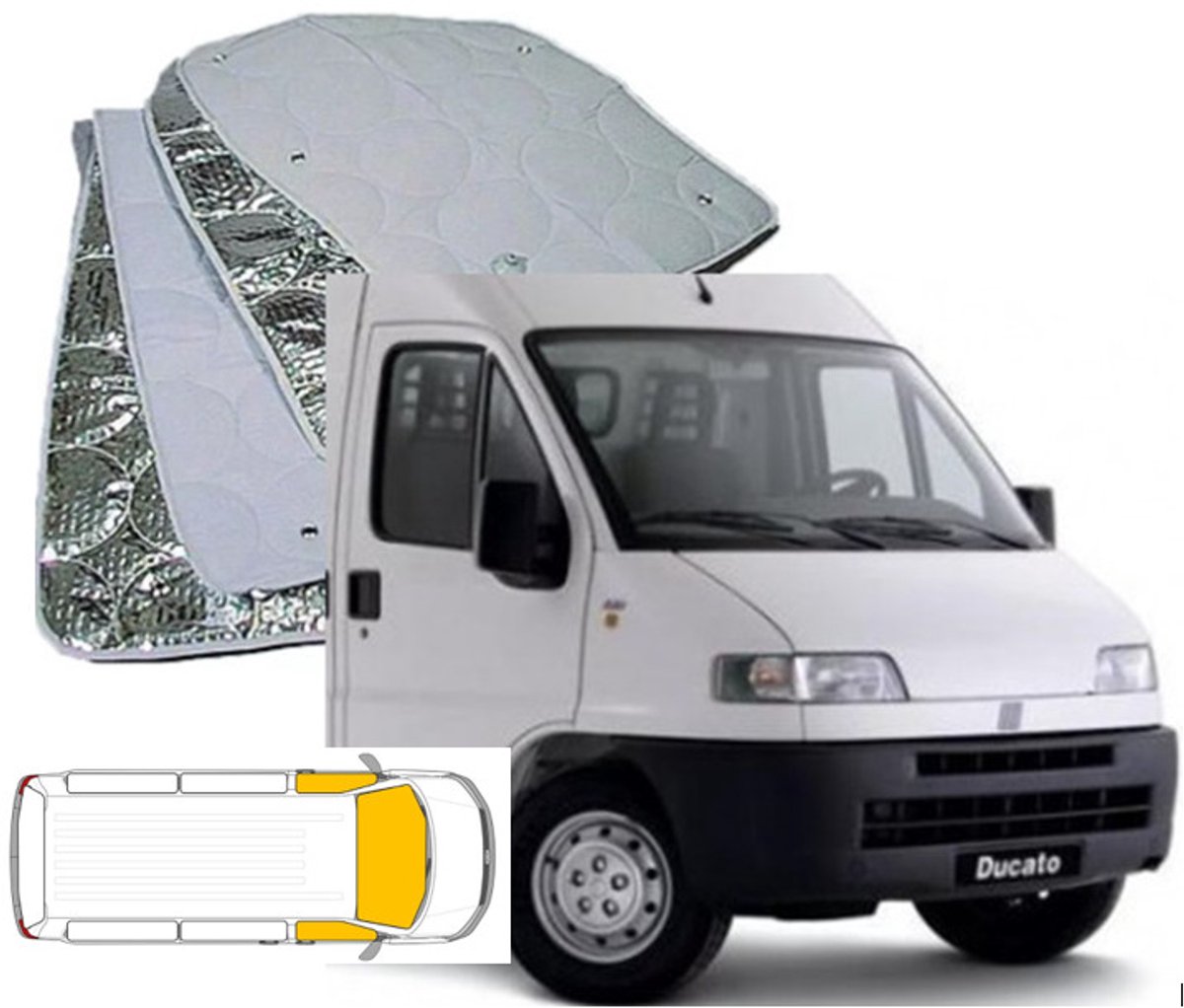 Raamisolatie Fiat Ducato 2 Citroen C25 Peugeot J5 Bouwjaar 1991-1994 3 delig voorzijde