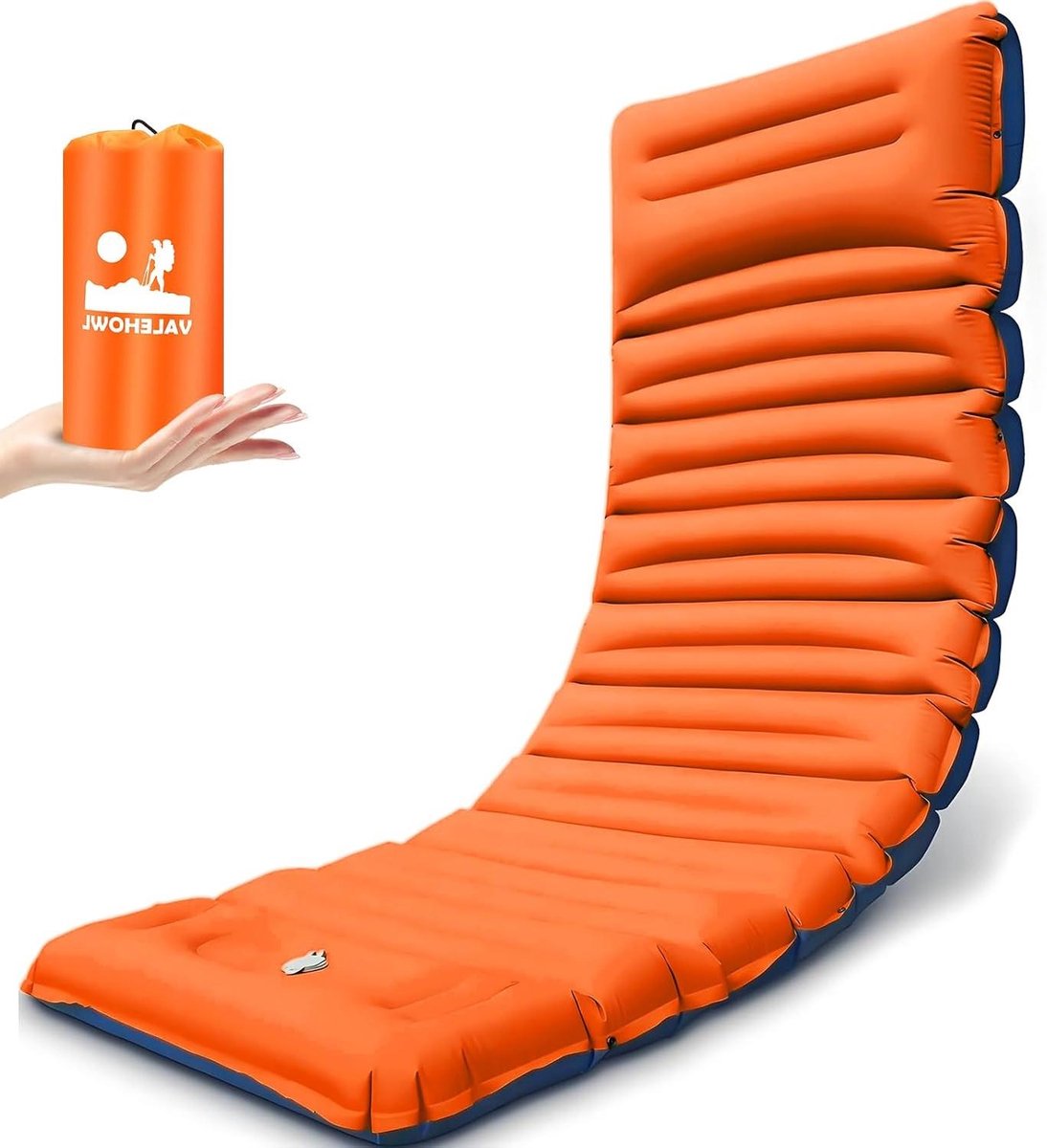 4 Inch Dikke Opblaasbare Slaapmat voor Kamperen met Voetpomp en Kussen - Lichtgewicht Matras voor Buiten Backpacken Wandelen