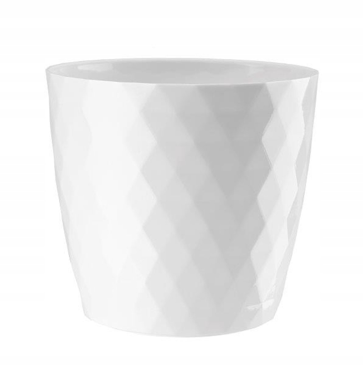 Galicja Cristal Serie - Kunststof Bloempot - Ovaal - Wit - 18 cm
