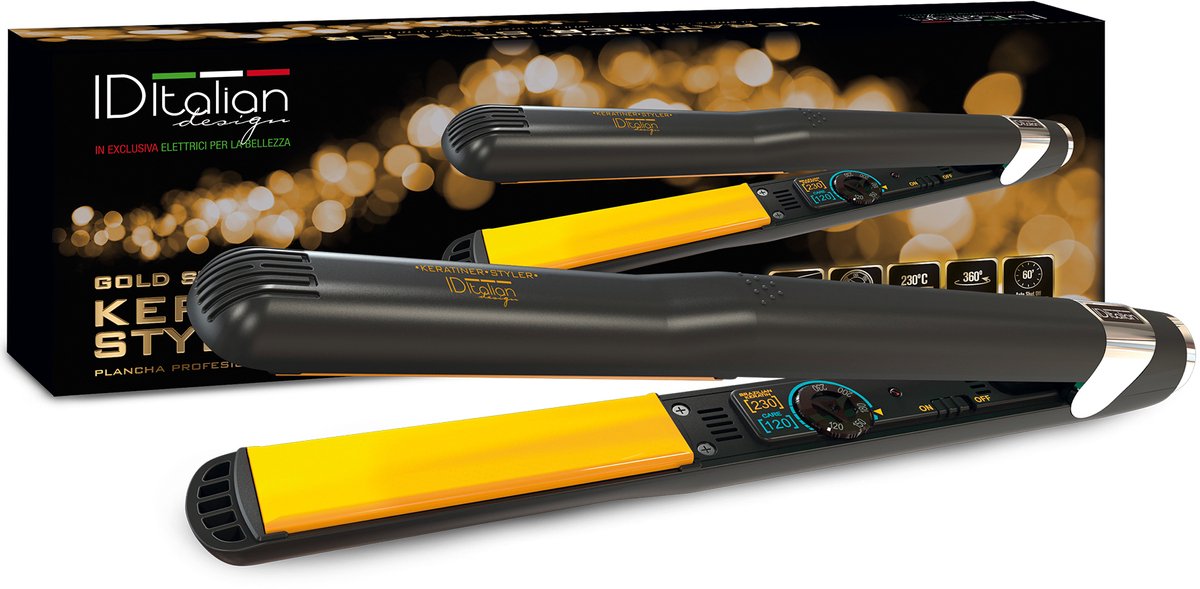 ITALIAN DESIGN ELECTRICAL ITEMS Gold Styler Keratiner Stijltang