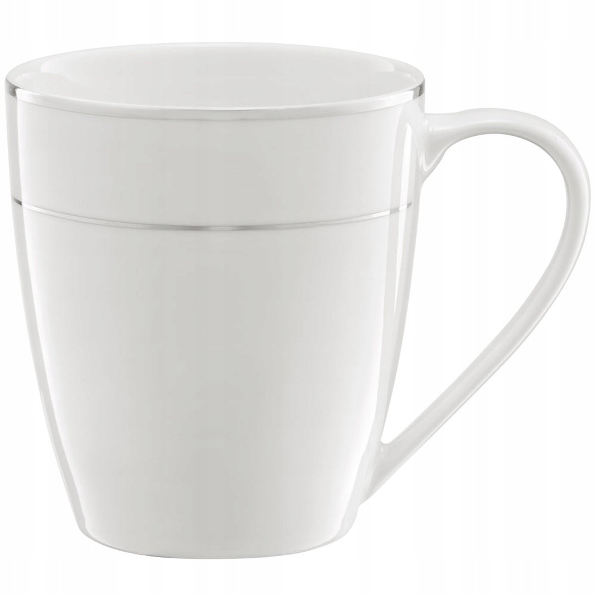 Ambition Aura Serie - Porseleinen Mok - 330 ml - Wit - Zilveren Accent