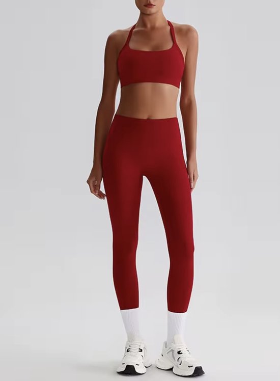 Set de sport Vibrant Elements - Taille M - Rouge Power - Ensemble 2 pièces : soutien-gorge et leggings - Rouge - Ensemble de sport sans coutures pour femme