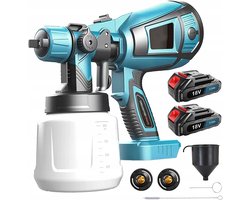 Verfspuit - Elektrisch verfspuitpistool - Elektrisch Spuitpistool - 200W Krachtige Motor - 3 Spuitkoppen & 900ml Tank - Voor Hout, Metaal & Muren - Draadloos & Eenvoudig Schoonmaken