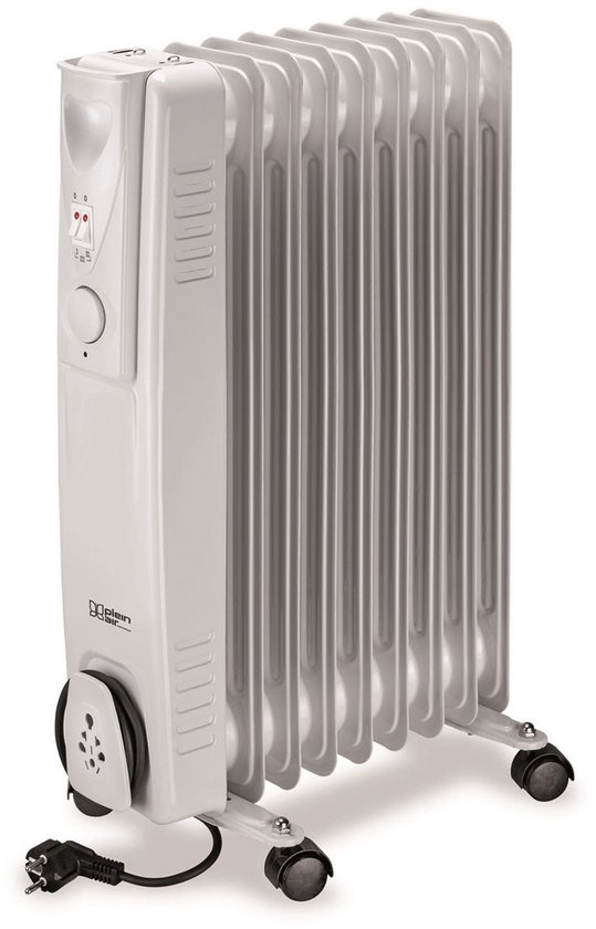 Plein Air Elektrische Olieradiator ERC2-2009 - 9 verwarmingselementen - 2000 W \u2013 tot 20 m\u00b2 - Regelbare kamerthermostaat