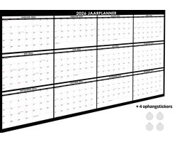 Huurdies- Jaarplanner 2026 - A0 - Zwart - 118x84cm