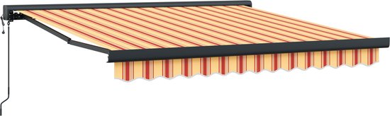 vidaXL - Parasol rétractable automatique - Jaune et Oranje - 350 x 250 cm