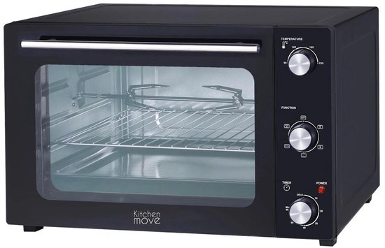 Multifunctionele oven, 22 l, draaispies, grill, 1300 W, ARIZONA, zwart, 5 kookprogramma's met timer en accessoires Multifunctionele oven, 22 l, draaispies, grill, 1300 W, ARIZONA, zwart, 5 kookprogramma's met timer en accessoires
