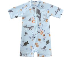 UV Zwempakje – Lichtblauw– Ocean friends – Maat 98/104 – Baby's - Peuters - Jongens