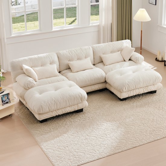 Modulaire 2-3 zitsbank in camelkleurige stof Modulaire 2-3 zitsbank in camelkleurige stof