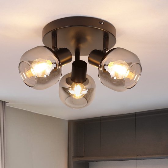 Rosnek Zwarte Plafondlamp - 360° Draaibaar - Retro-Industriële Stijl