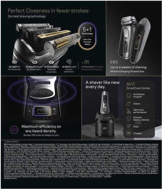 Braun Series 9 PRO+ Elektrisch Scheerapparaat - Pro SensoAdapt - SmartCare Center - 9675CC - Grafiet