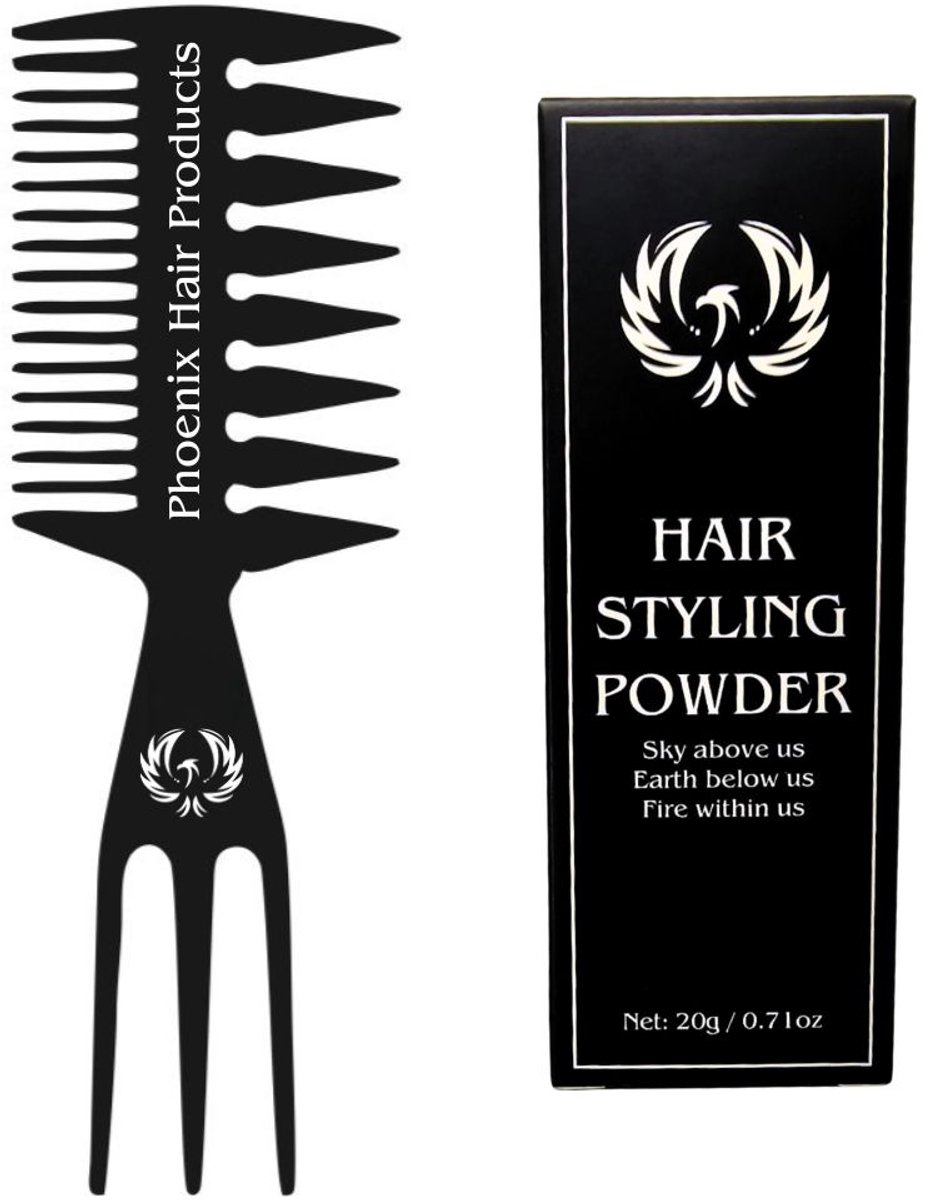 Phoenix Hair Products - Volume Poeder + Textuur Kam - Hair Styling Powder - Textuur - 20gr