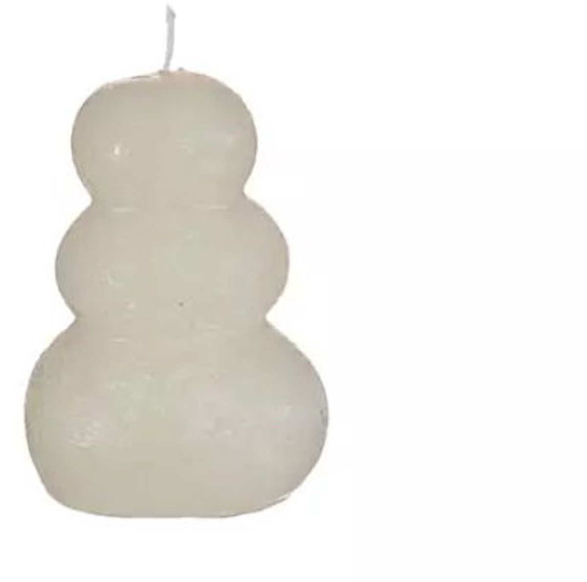 Pebble candle d7xh9,5 cm, wit Hortus