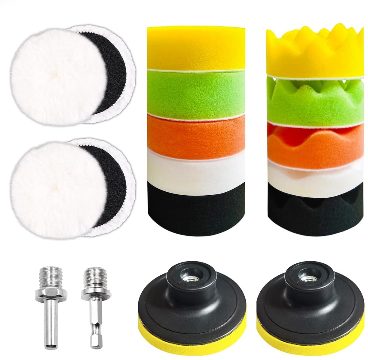 Polijstsponzen pads - ideaal voor auto-onderhoud - 18 stuks - 80 mm