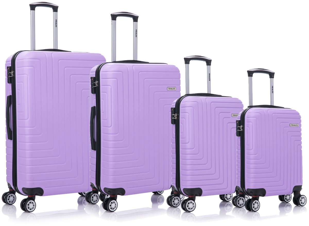 Tralex Luminara Kofferset 4-delig – Hardcase – TSA cijferslot – Lichtgewicht – Lavender - Paars