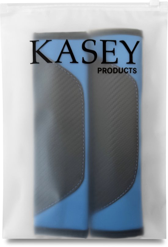 Gordelbeschermer - Set van 2 Gordelhoezen - Zwart Blauw Carbon Look - Kasey Products van Merkloos — afbeelding 5