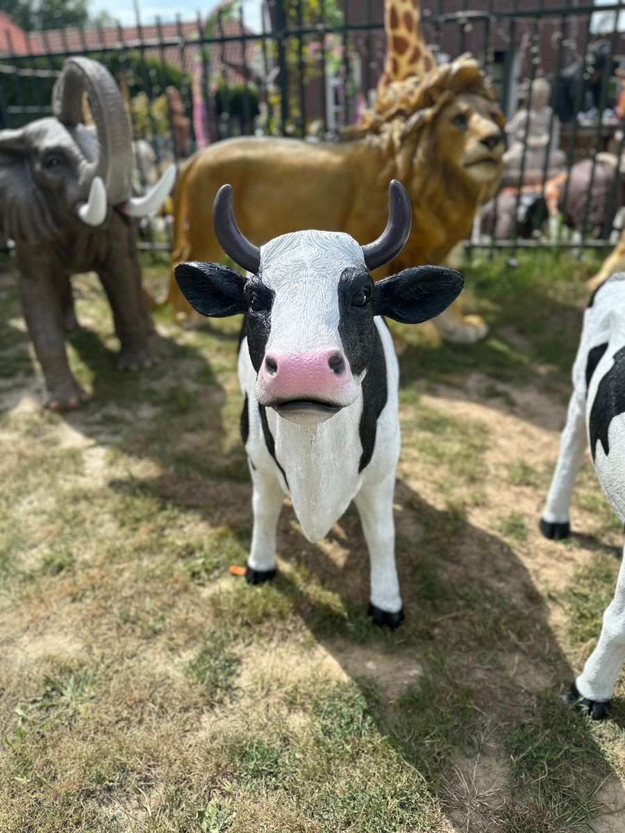 Goodyz - Boerderij dieren - Boerderij - Koe- Zwart/witte koe - Bonte koe - met Hoorns -Zeer mooi -