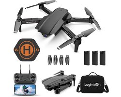 Logivision E99 Drone - Drone met 4K Camera - Mini drone - Drones - Voor Kinderen/Volwassenen - Drone DJI - Tot 90 Minuten Vliegen - Inclusief Opbergtas, Landing pad, 3 Batterijen