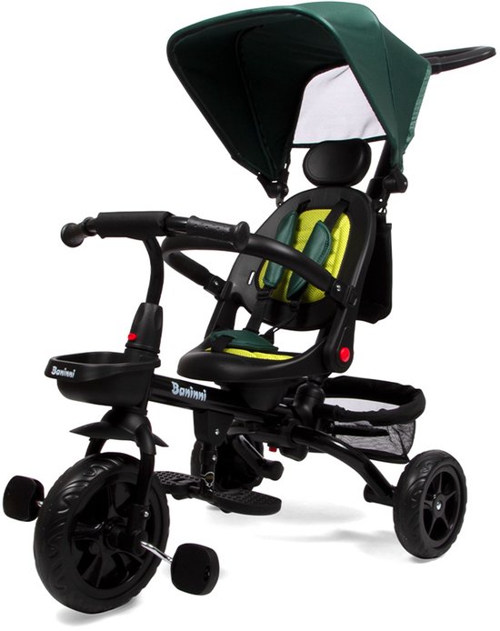 Foto: Baninni driewieler met duwstang reina groen