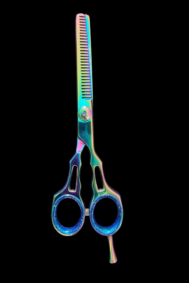 Belux Surgical Instruments / Professionele uitdunschaar - Uitdun kappersschaar - RVS - Knipschaar - Voor het knippen van haar - Kapperschaar - Rechtshandig - Multi Kleur - 17 cm