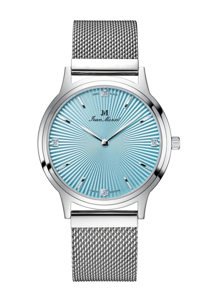 Jean Marcel Asteria - horloge - lichtblauw - blauw - Milanese band - 36 mm