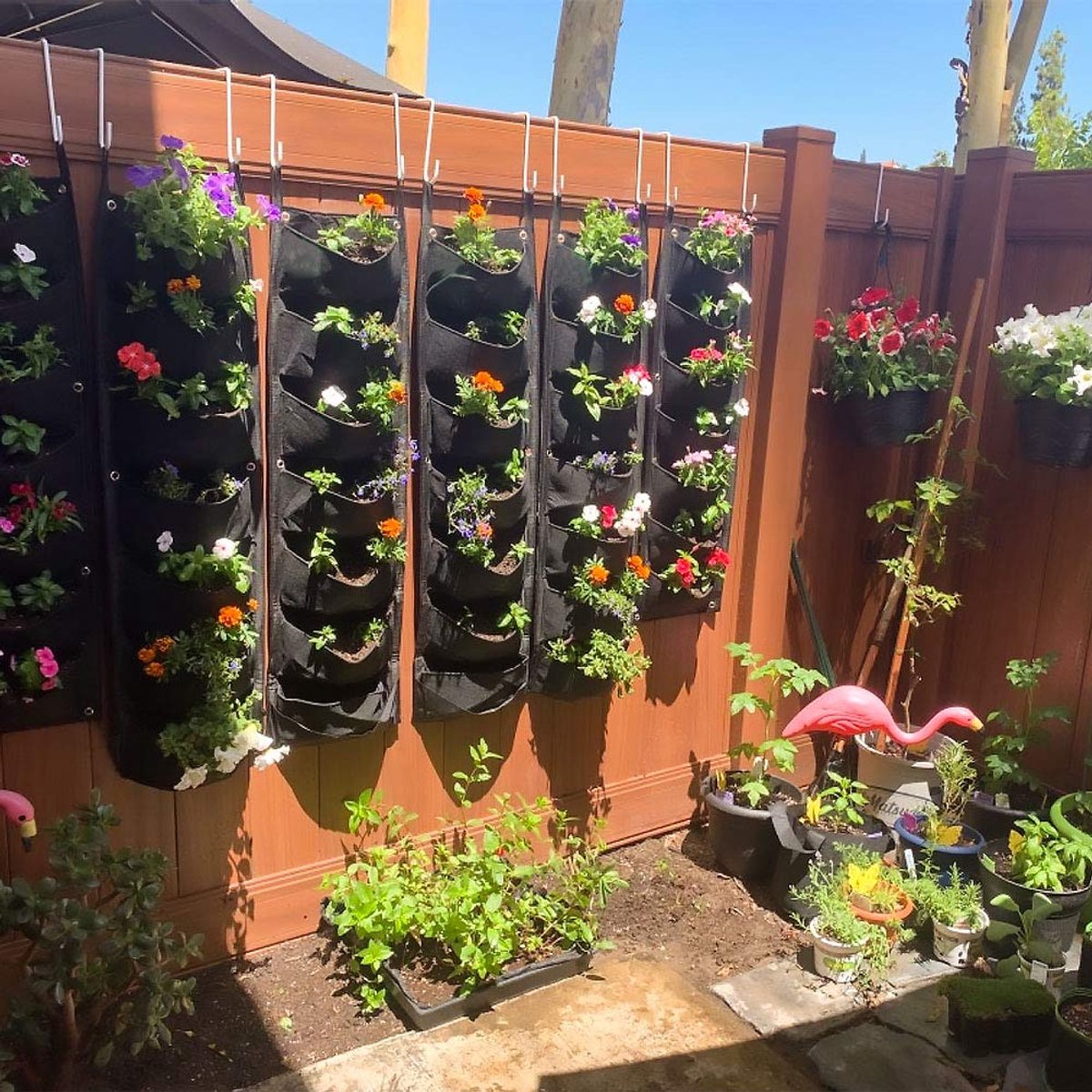 Verticale Wandplantenbak – 1 X 1 M – Met 9 Vakken – Van Vilt – Voor Binnen En Buiten – Ideaal Voor Kleine Tuinen En Balkons