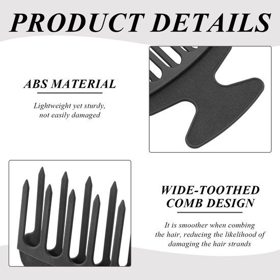 Mini peigne en plastique - Peigne coiffant pour Cheveux bouclés - 2 pièces