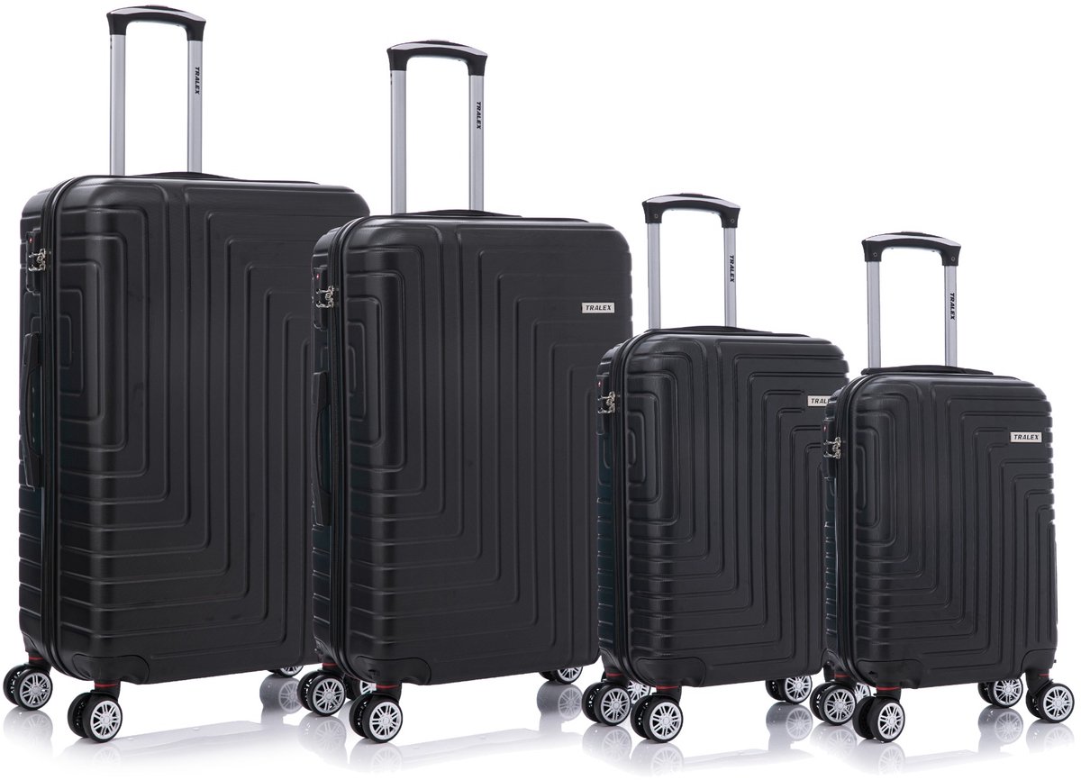 Tralex Luminara Kofferset 4-delig – Hardcase – TSA cijferslot – Lichtgewicht – Zwart