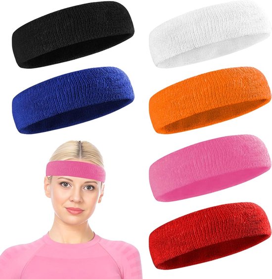 Foto: Zeynomax sportieve hoofdbanden set van 6 stuks voor vochtregulatie en antislip grip unisex geschikt voor tennis hardlopen basketbal training en voetbal kleurrijk design