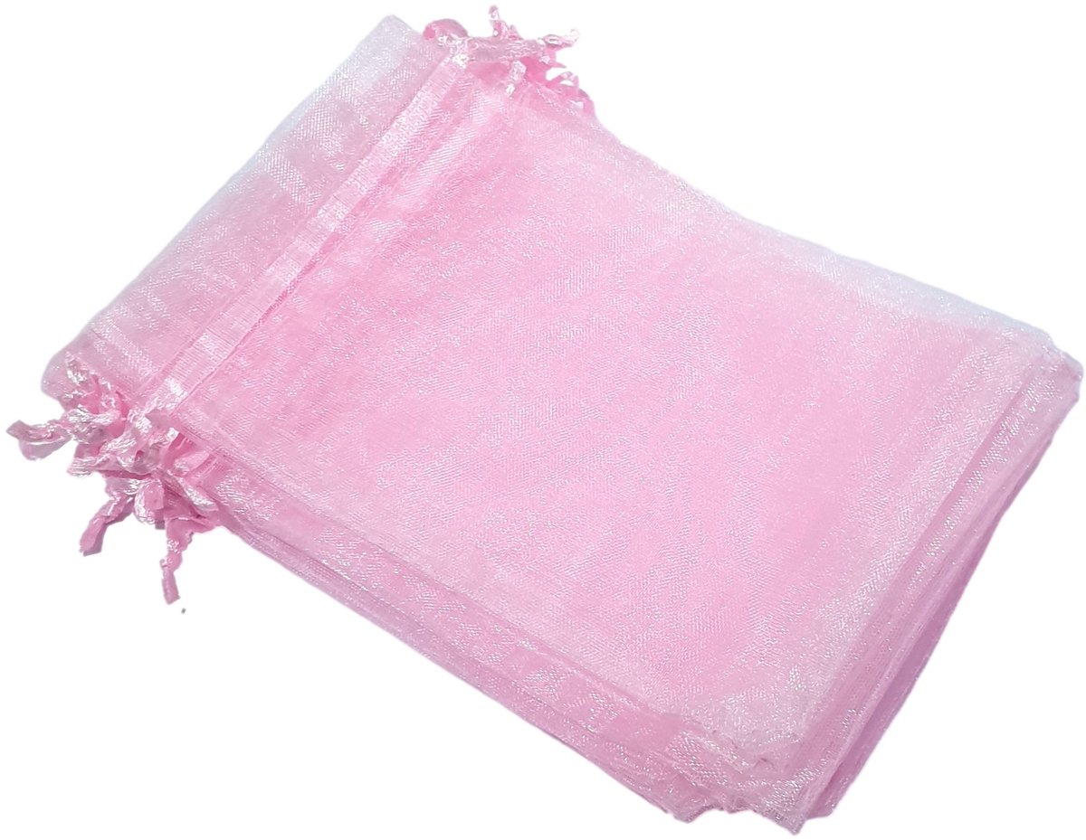 Prigta - Organza zakjes - 50 stuks - 10x15 cm - Licht Roze - cadeauzakjes organza stof - uitdeelzakjes - geschenkzakjes - geurzakjes maken