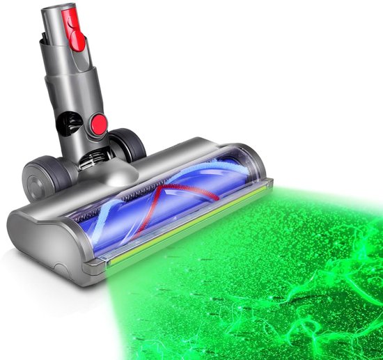 Stofzuigermond - Geschikt voor Dyson steelstofzuiger - Dyson V7,V 8,V10,V11,V15,SLIM - Led - Universele Stofzuigermond - Wasbare borstel - Blauw