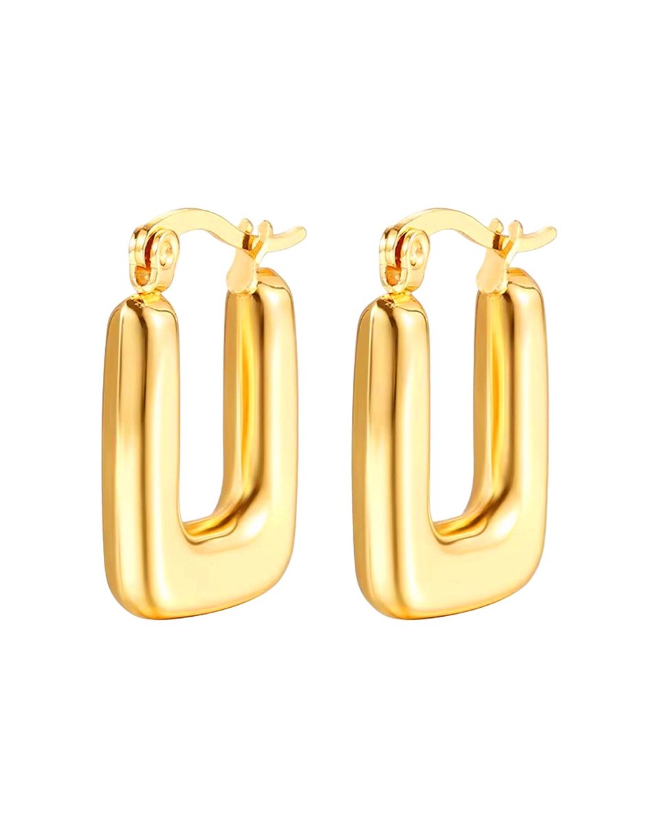 Cliste Couture - Square Hoop Oorbellen Set - Sieraden - Oorbellen Dames - Verguld - Oorbellen - Goud