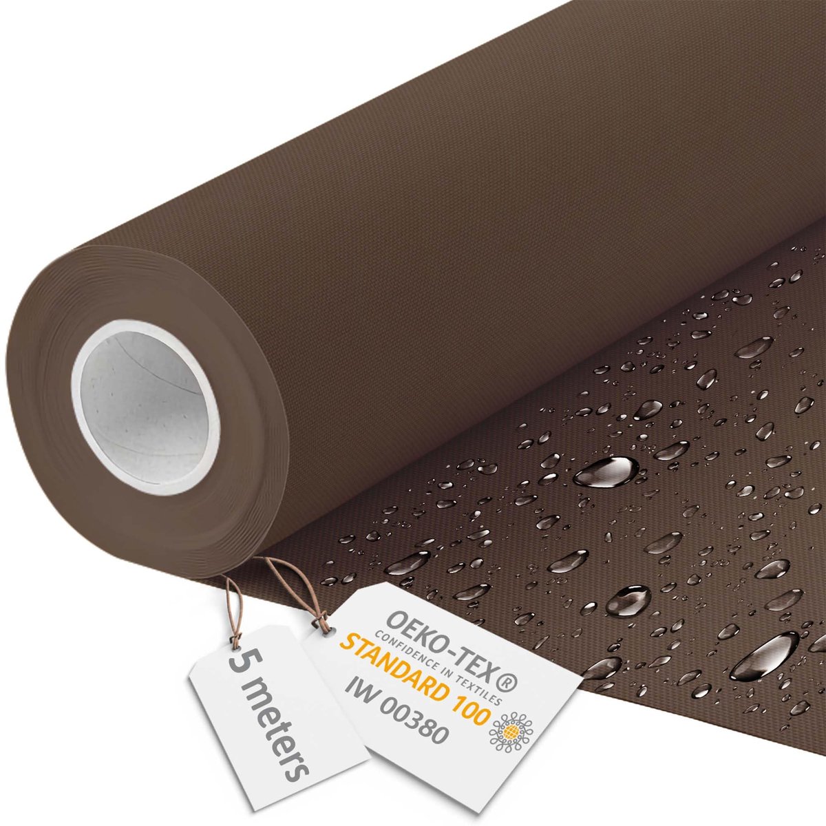 DreamRoots Canvas Waterdicht - Meubelstof per meter 160 cm breed - Waterafstotende stof 220 g/m2 600D - Luifelstof Waterdicht per meter Bruin 5M