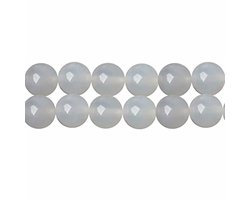 SKYBEADS Natuurlijke witte agaat 8mm edelsteen kralen voor armbanden, rijg sieraden, 38cm streng, ca. 46 stuks