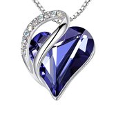 Cœur en cristal Swarovski Blauw – Longueur de la chaîne 45 cm