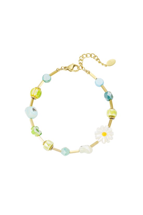 Pracht Creatives Hobby 5884-00051 - DIY bead bracelet package, with blue, green and white Miyuki beads, total size approx. 17 x 2 cm