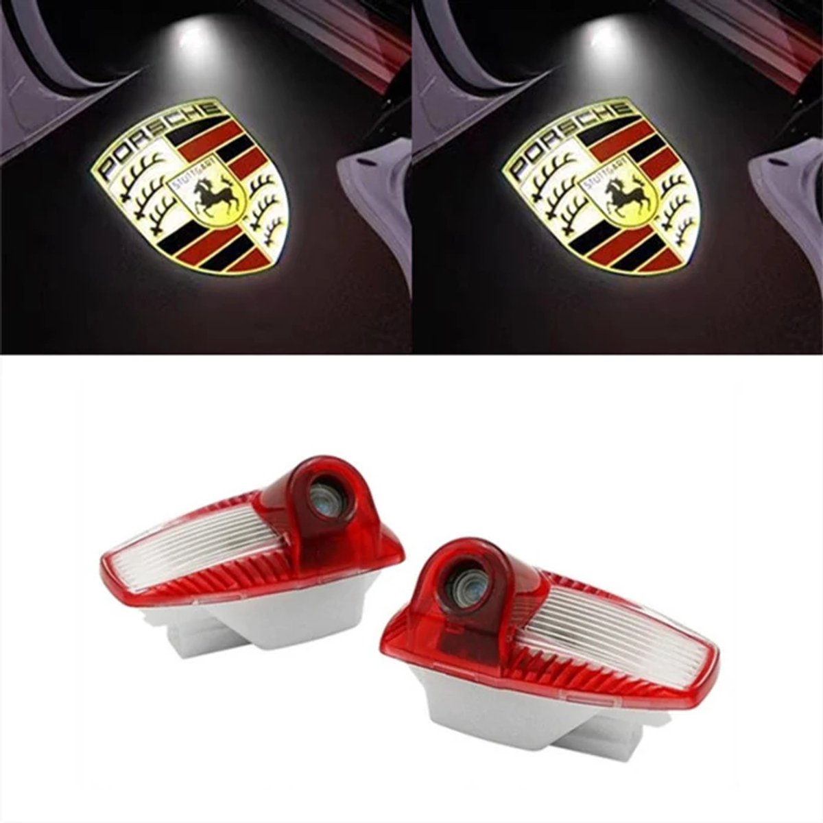 Logo-projector met ledverlichting voor autodeur, 4 stuks, ondergrondverlichting, deurprojectoren, deurverlichting, instapverlichting, welkomst-ledverlichting