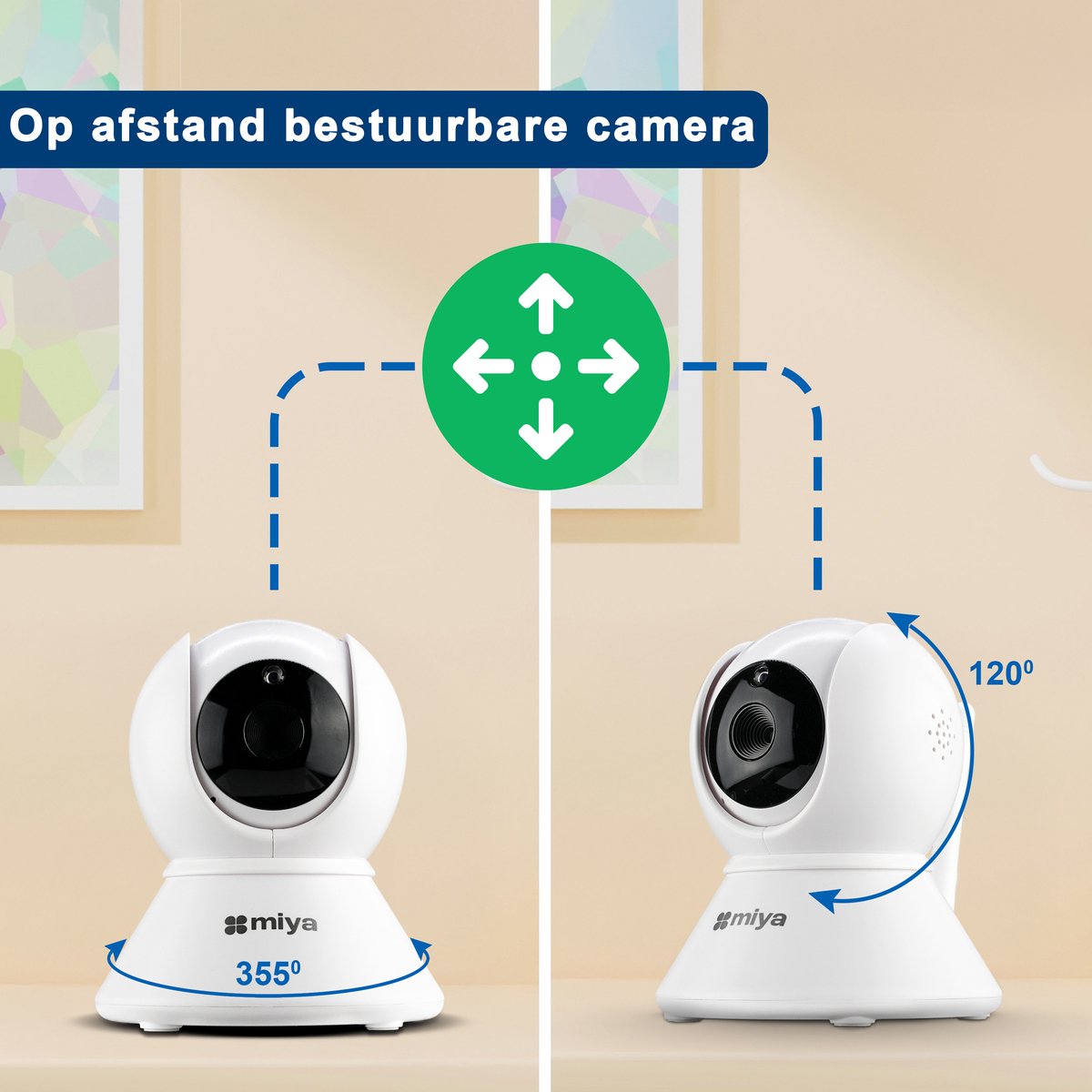 Afbeelding 3 van Miya M35 Babyfoon - Babyfoon met camera - Op afstand bestuurbaar - Video & Audio - Baby monitor