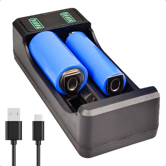 Tech Essentials 2 Slots 18650 Batterij Oplader
