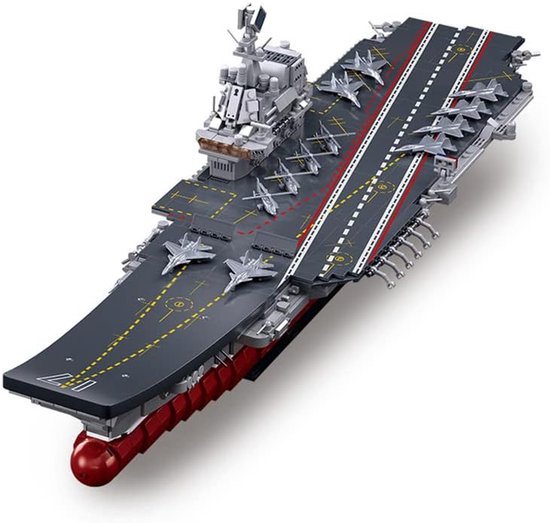 Sluban - M38-B1189 XL Shandong Vliegdekschip bouwset | WW2 Army schip constructie modelbouw | Educatief militair & leger speelgoed bouwpakketten voor kinderen & volwassenen | 1413 bouwstenen